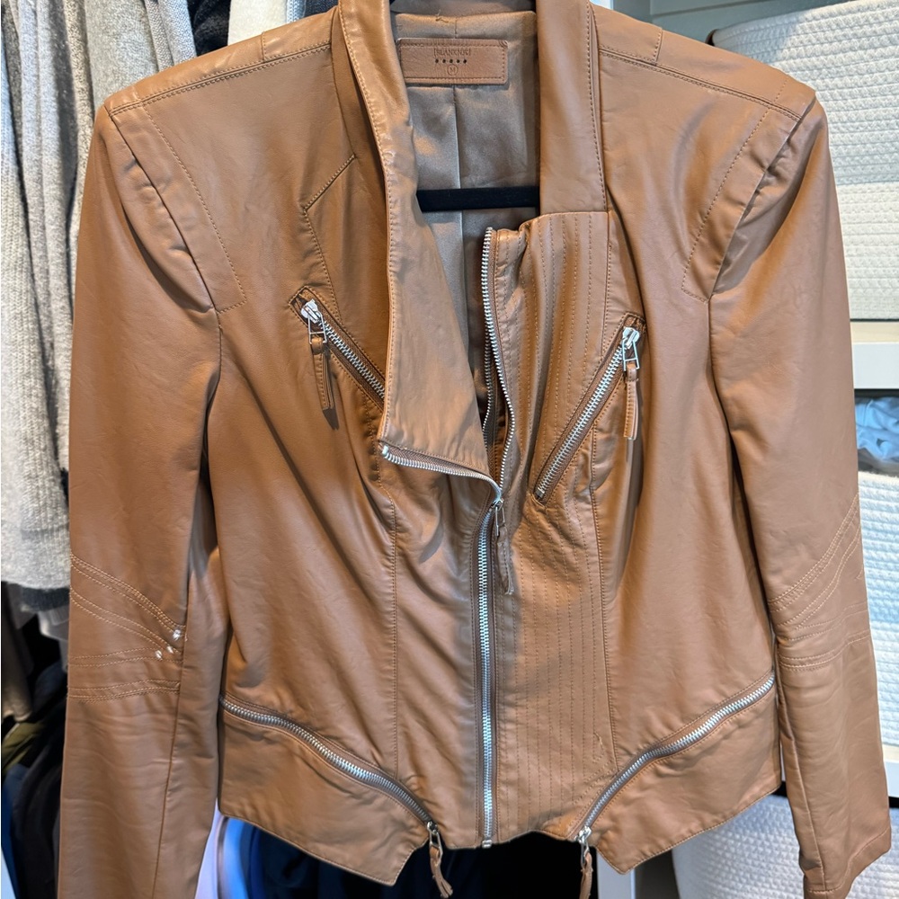 BlankNYC Faux Leather Smokey Brown Jacket